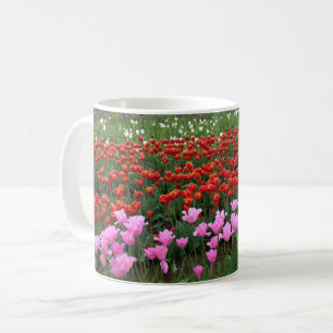 Rosa und Rotes Tulip Feld, Oregon Kaffeetasse