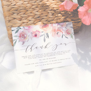 Rosa und Schieferblau Hochzeit Danke