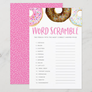 Rosa und Schokolade Donuts Baby Word Scramspiel
