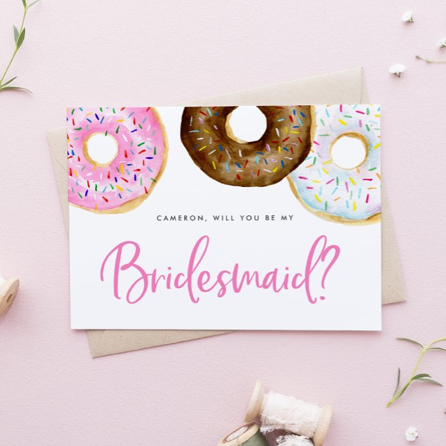 Rosa und Schokolade Donuts ist meine Bridesmaid Karte (Von Creator hochgeladen)