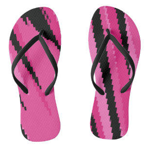 rosa und schwarz abstrakt flip flops