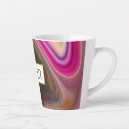 Rosa und Schwarz Abstrakt mit Gold-Wirbel Milchtasse
