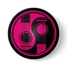 Rosa-und Schwarz-Akustikgitarren Yin Yang