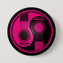 Rosa-und Schwarz-Akustikgitarren Yin Yang Button