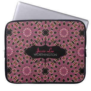 Rosa und schwarz Arabeske "ish Laptop Sleeve
