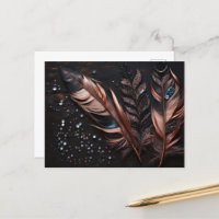 Rosa und schwarz dekorative Federn & Rhinestones