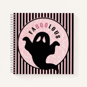 Rosa und Schwarz   Faboolous Ghost Notizbuch
