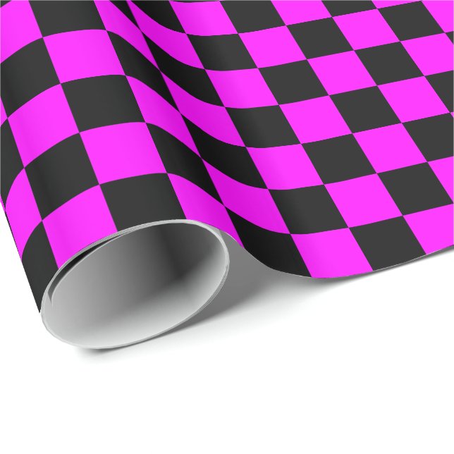 Rosa und Schwarz Geschenkpapier (Rolleneckpunkt)