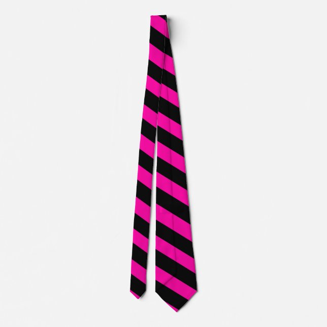 Rosa-und Schwarz-gestreifte Hals-Krawatte Krawatte (Rückseite)