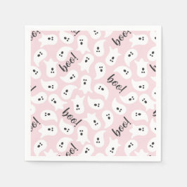 Rosa und Schwarz Halloween Ghost Boo Party Napkins Serviette