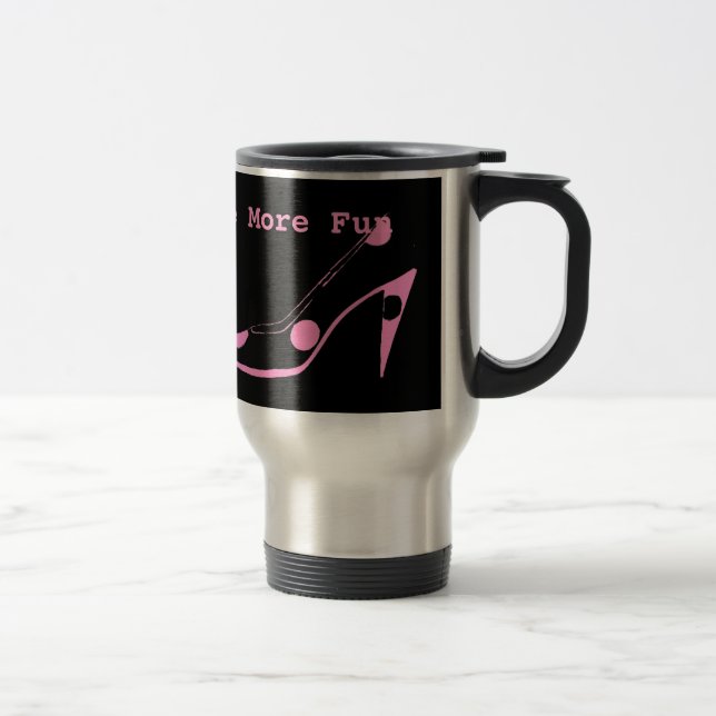 Rosa-und Schwarz-Hoch auf den Fersen gefolgtes Reisebecher (Rechts)