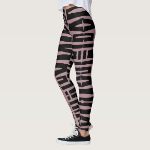 Rosa und Schwarz I Liebe Sie Afrikanisches Muster Leggings