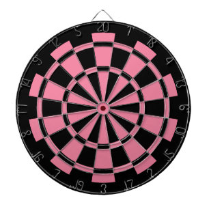 Rosa und Schwarz mit dünnem schwarzen Rand Dartscheibe