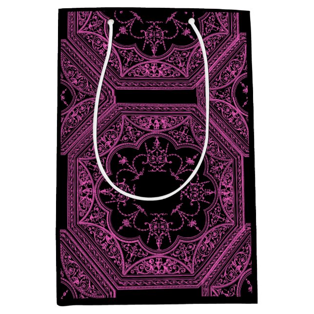 Rosa und Schwarz Mittlere Geschenktüte (Vorderseite)