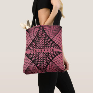 rosa und schwarz moderne Abstrakte Geometrie Tasche