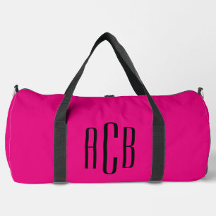 Rosa und Schwarz, Monogramm mit drei Buchstaben Duffle Bag