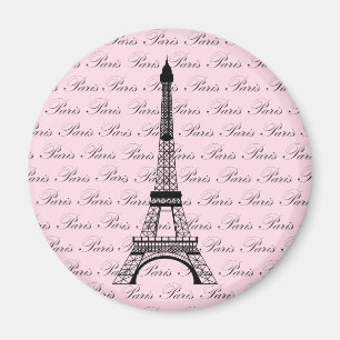 Rosa und Schwarz-Paris-Eiffelturm Magnet