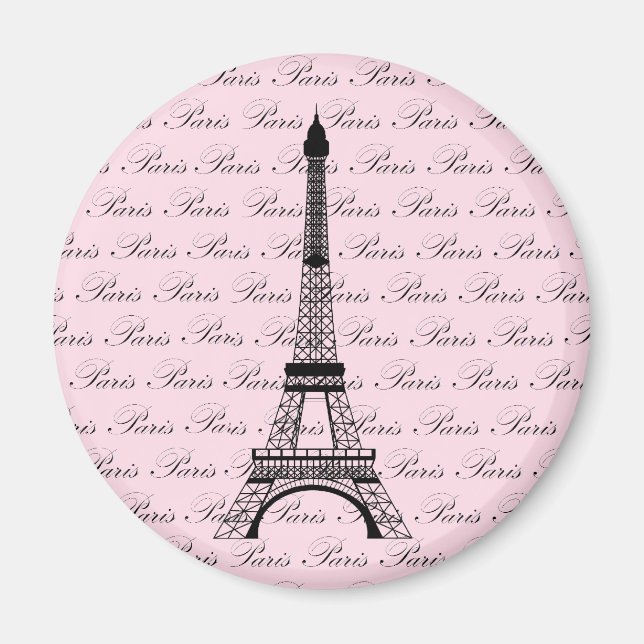 Rosa und Schwarz-Paris-Eiffelturm Magnet (Vorne)
