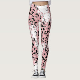 Rosa und Schwarz (Schwarz/Weiß) Leggings