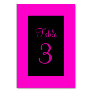 Rosa und Schwarz Tischnummer
