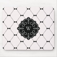 Rosa-und Schwarz-weibliches Bogen-Muster-Monogramm