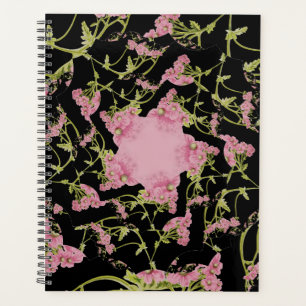 Rosa und schwarze Achillea Fraktal Art Planer