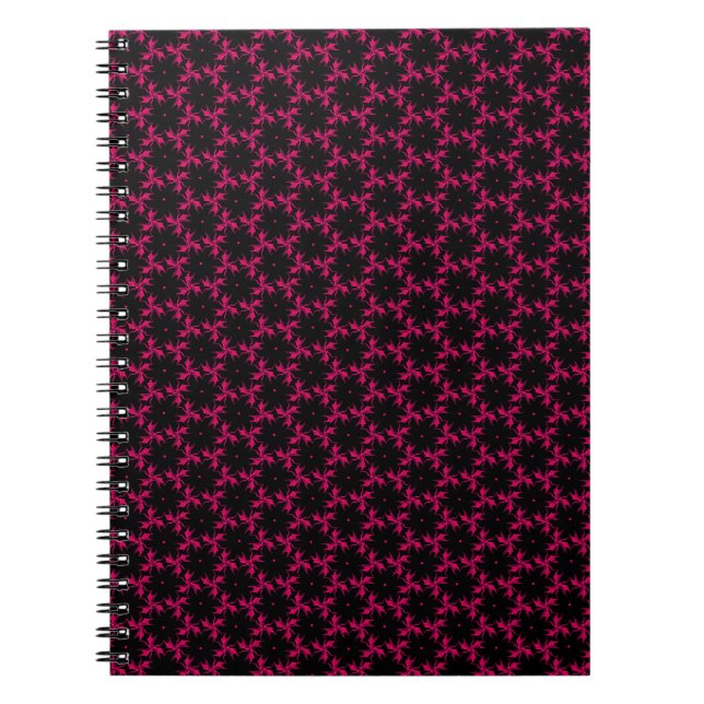 Rosa und schwarze Blume Cluster Spiral Notebook Notizblock (Vorderseite)