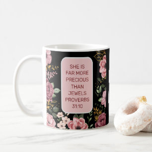 Rosa und schwarze Blumen Spruche 31 Kaffeetasse