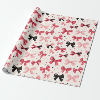Rosa und schwarze Bogen Geschenkpapier