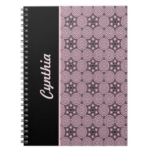 Rosa und schwarze Box Mandala Grafik Design Notizblock