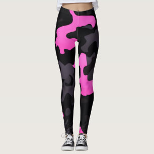 Rosa und schwarze Camouflage Leggings