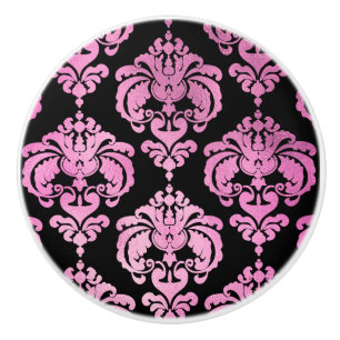 Rosa und schwarze Damaske Elegantes Schlafzimmer D Keramikknauf