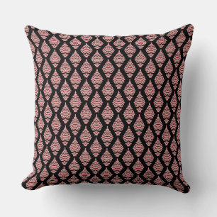 Rosa und schwarze Damassofa Kissen