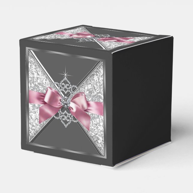 Rosa und schwarze Diamantschnecke 16 Geschenkschachtel (Rückseite)