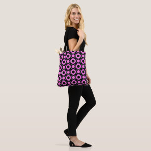 Rosa und schwarze Donuts mit heißrosa Füllung Tasche