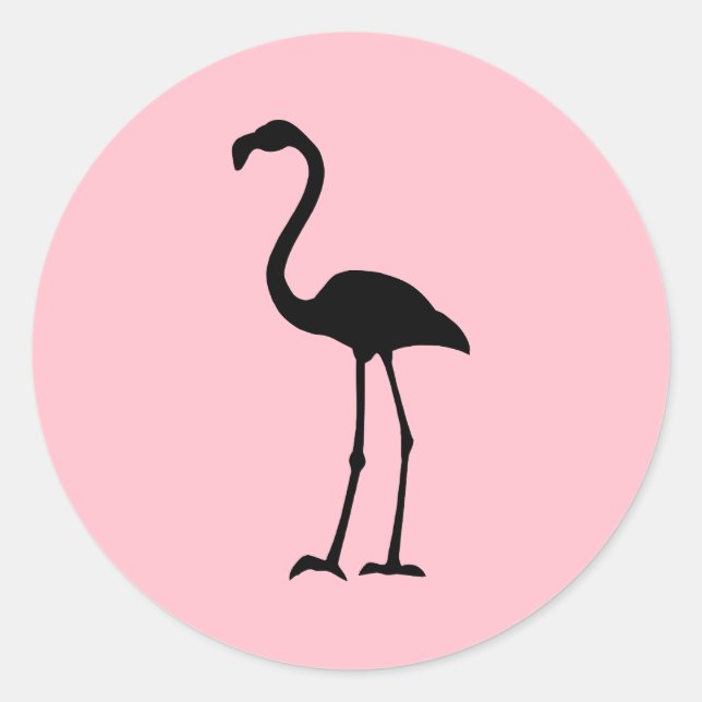 Rosa und schwarze Flamingo Runder Aufkleber (Vorderseite)