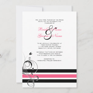 Rosa und schwarze Florenbars Einladung zur Hochzei