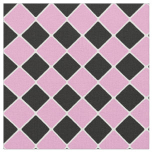 Rosa und schwarze Fünfzigerjahre Diamant-Fliesen Stoff