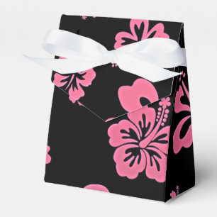 Rosa und schwarze Hibiskusblüten Partygeschenkbox Geschenkschachtel