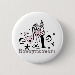 Rosa und schwarze Honeymooners Button