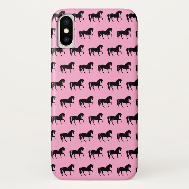 Rosa und schwarze Horse Case-Mate iPhone Hülle (Rückseite)