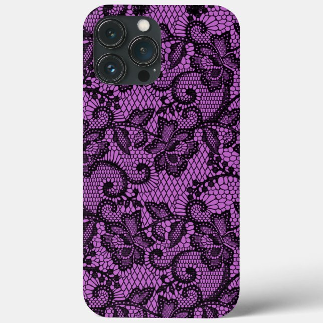 Rosa und schwarze Imitate Case-Mate iPhone Hülle (Rückseite)