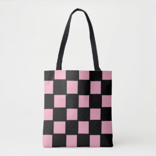 Rosa und schwarze Karo-Tasche Tasche