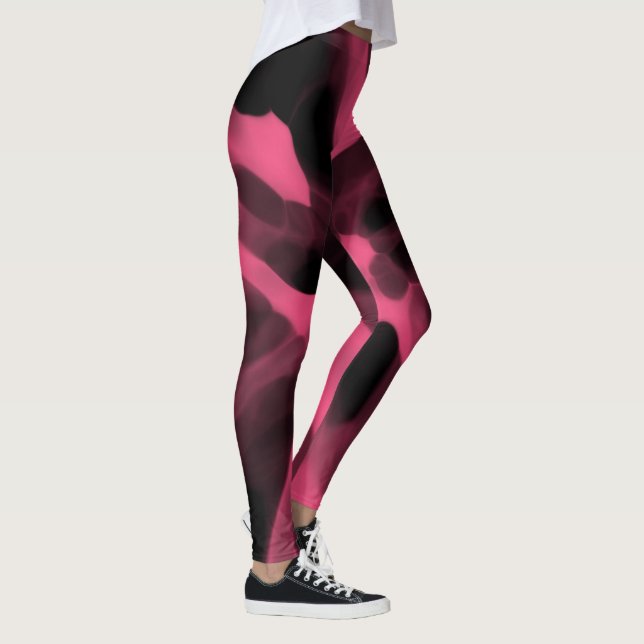 rosa und schwarze Krawatte Leggings (Rechts)