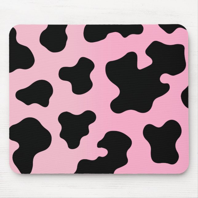 Rosa und schwarze Kuh Western Cowgirl Party Mousepad (Vorne)