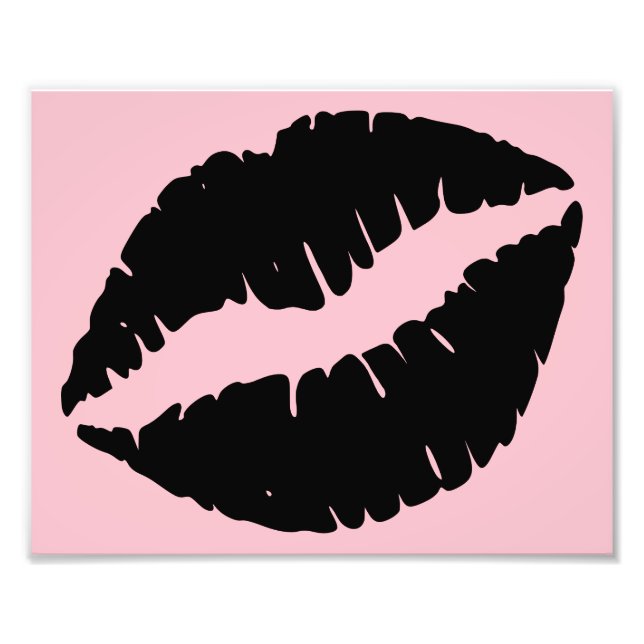 Rosa und schwarze Lippen Fotodruck (Vorne)