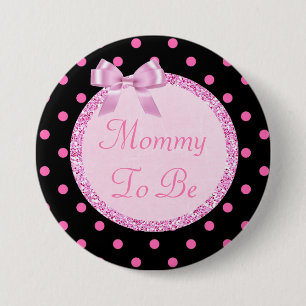 Rosa und schwarze Mama, zum Baby-Duschen-Button zu Button