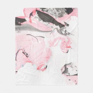 Rosa und schwarze Marmortextur. Handgezeichnet Fleecedecke