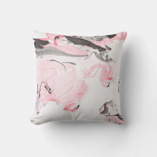 Rosa und schwarze Marmortextur. Handgezeichnet Kissen