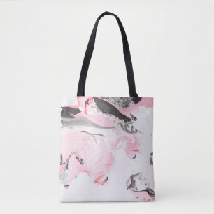 Rosa und schwarze Marmortextur. Handgezeichnet Tasche